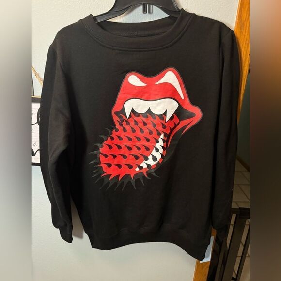 Rolling Stones Spiked Tongue Crewneck Sweatshirt Women's Size S NWT - Picture 1 of 8
